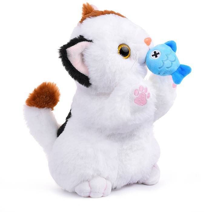 Интерактивная игрушка Кошечка с рыбкой, мягкая