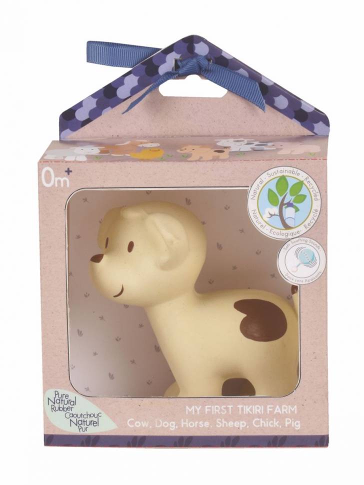 Игрушка из натурального каучука Собачка в подарочной упаковке