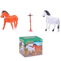 Игрушка шагающие Лошадки на привязи в кор механические