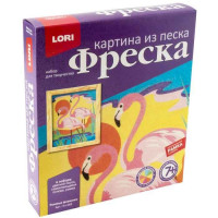 Песочная фреска Розовые фламинго