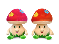Мягкая игрушка Гриб с цветочками малый муз «Лето» 21см
