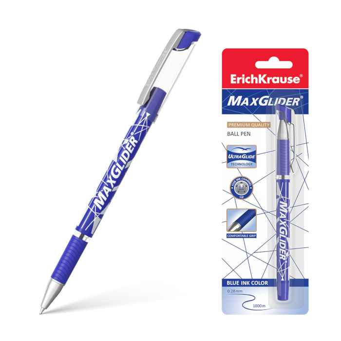 Ручка шариковая ErichKrause MaxGlider, цвет чернил синий