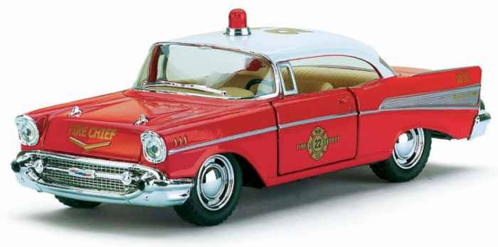 Машина металл 1:40 Chevrolet Bel Air пожарная 1957 диспл/12шт