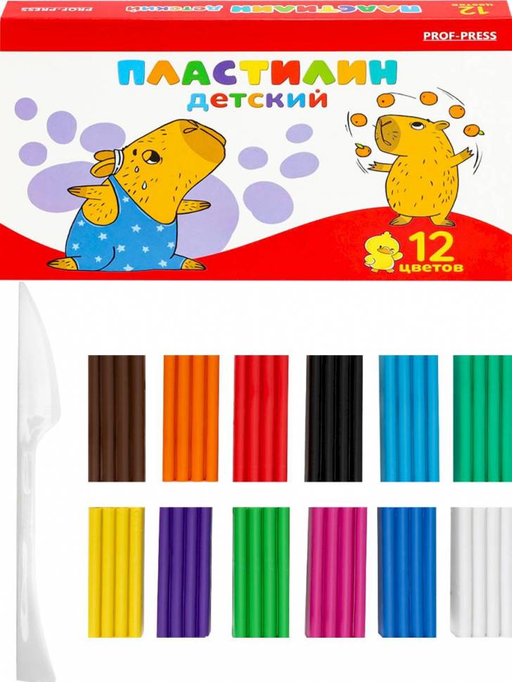 Пластилин Капибара 12 цв 180г.