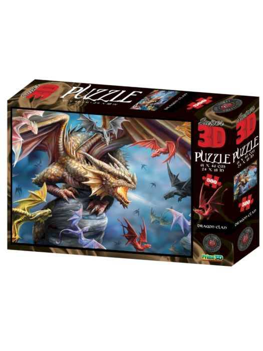 Пазл Super 3D  "Клан дракона" ,500 дет., 6+ Размер собранного пазла 61 х 46см