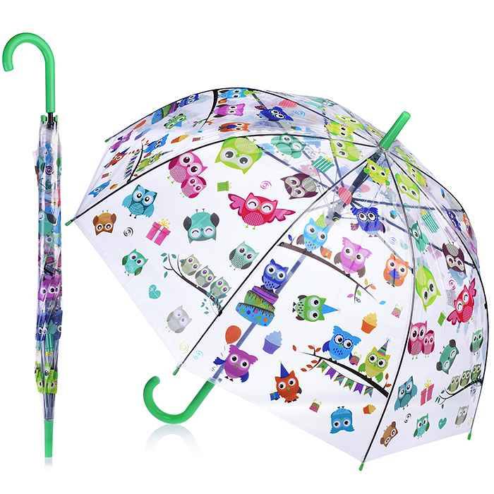 Зонт прозрачный Совушки, купол 48,5 см, детский