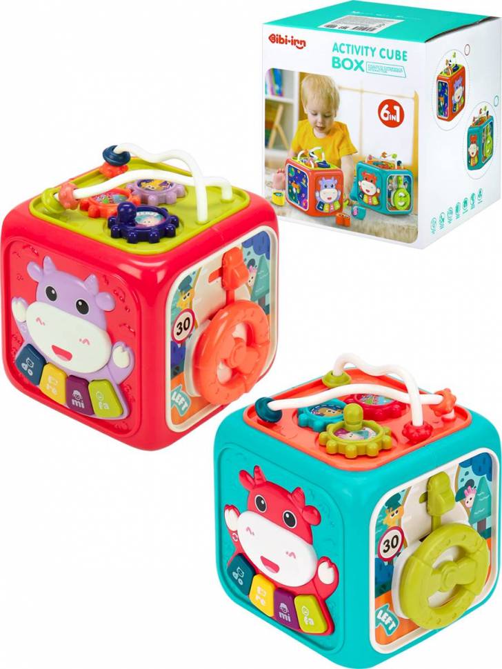 Игрушка логический куб 6 в 1, 13х12,5х15,5 см