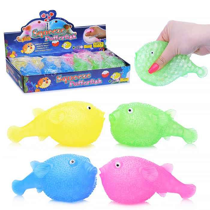 Антистресс игрушка Рыба Фугу с гидрогелевыми шариками мялка