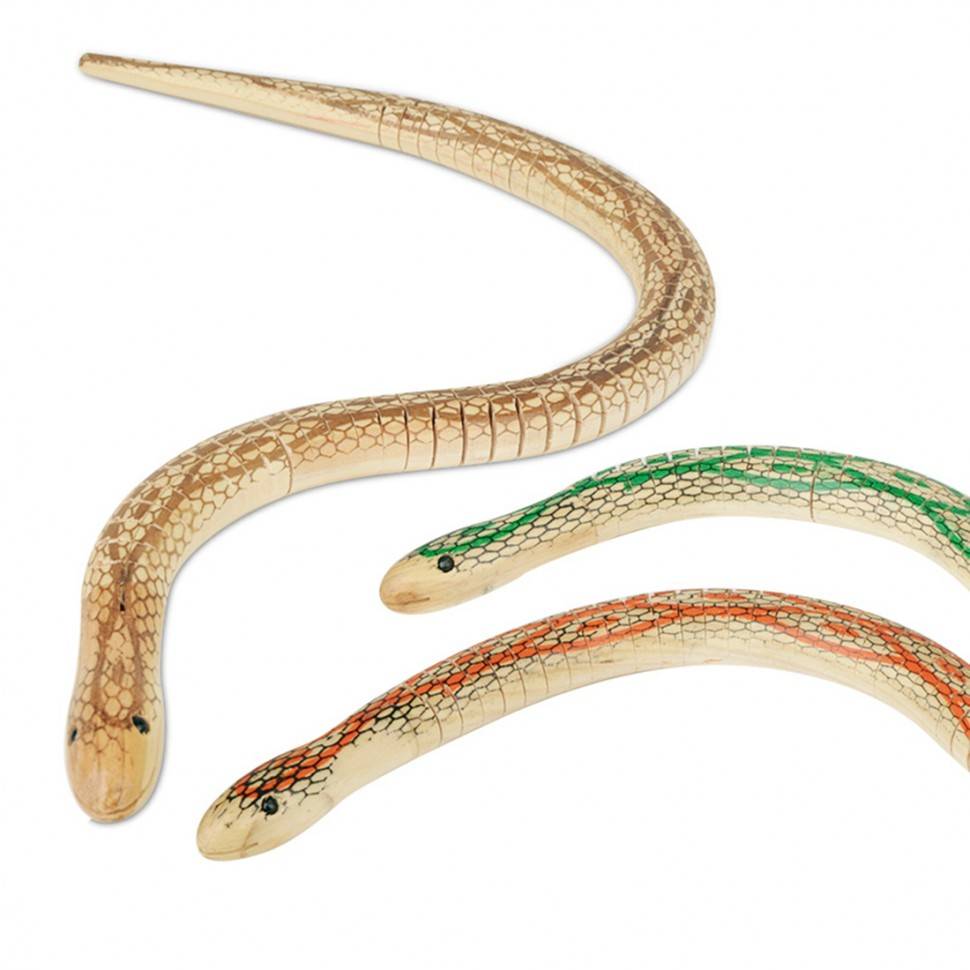 Змея деревянная подвижная 50 см