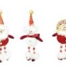 13249 Мягкая новогодняя, 3 вида в ассортименте: дед мороз, снеговик, снегурочка, 28 см.,красные