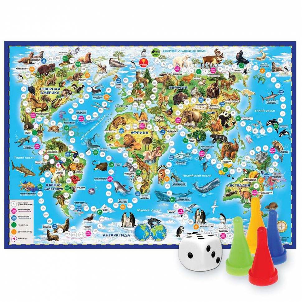 Игра-ходилка Животный мир земли, 59*42см