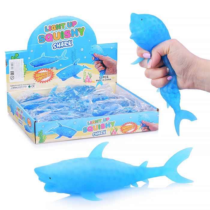 Антистресс игрушка Акула с гидрогелевыми шариками мялка