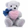Мягкая игрушка Медведь с сердцем серый 23 см