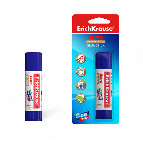Клей-карандаш ErichKrause Extra, 15г в блистере